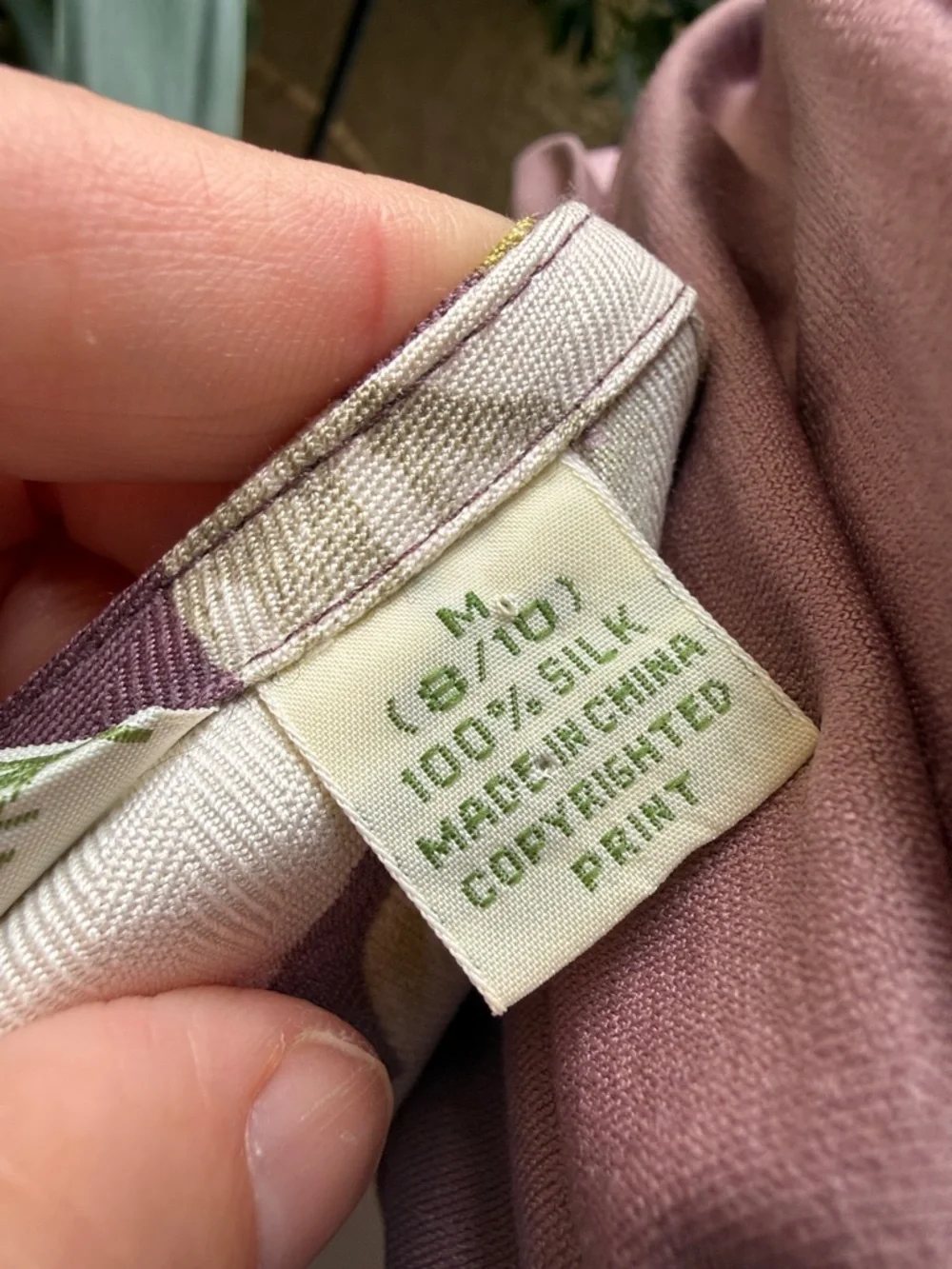 Vintage Tommy Bahama Dusty Mauve & Olive Tropical Silk Skirt